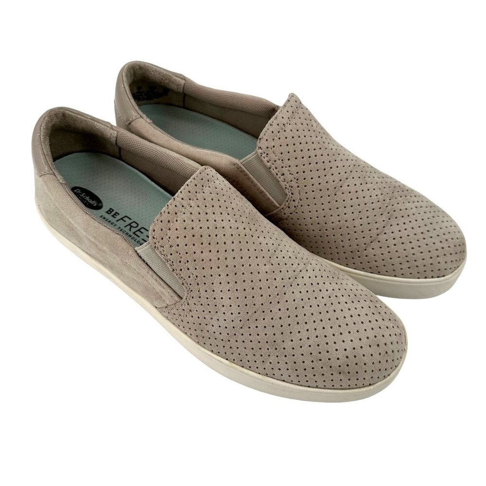 Dr. Scholls Womens Madison Be Free Beige Perforated Slip-On Comfort Shoes US 9M